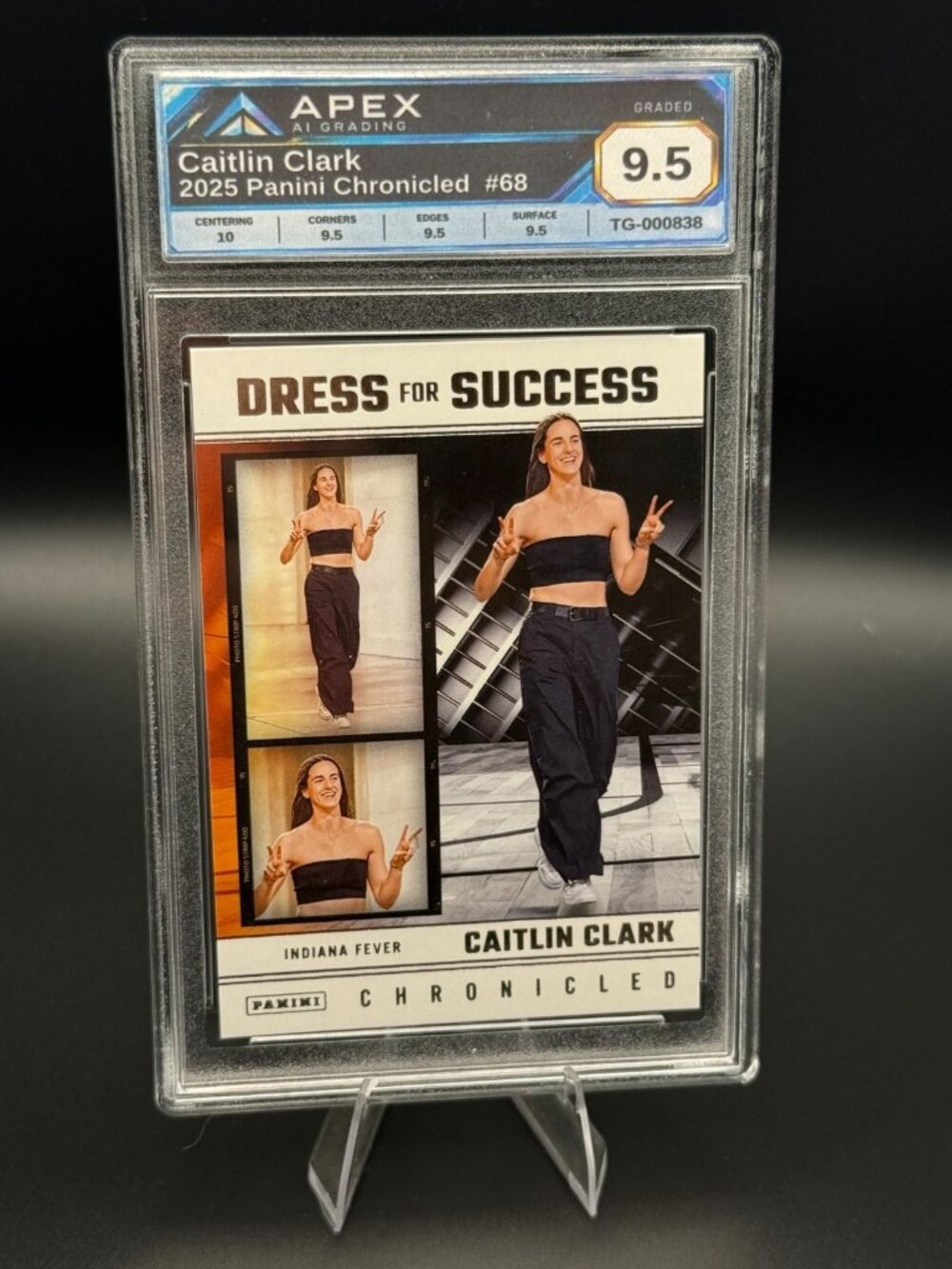 2025 Panini Caitlin Clark #68 Dress for Success Chronicled APEX AI Graded 9.5